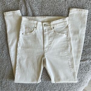 H&M White Ultra High Ankle Curvy Denim Leggings Jeans size 32/0